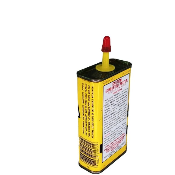 Liquid Wrench Lubricant Oil Tin Can 1970s 4 Oz Collectible with Orig. Red Cap - Picture 3 of 10